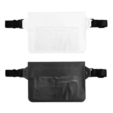 Imagem de Bolsa impermeável para celular – Pacote com 2 pochetes resistentes à água, bolsa seca, itens essenciais para praia/natação com alça ajustável extralonga