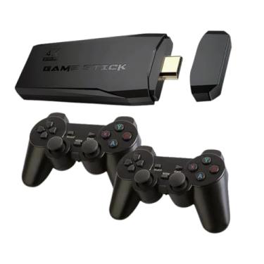 Imagem de GAME STICK Retrô Console de Videogame Sem Fio 2.4G, 64GB com 20.000 Jogos, Saída HDMI, Controle Duplo, Sistema Linux