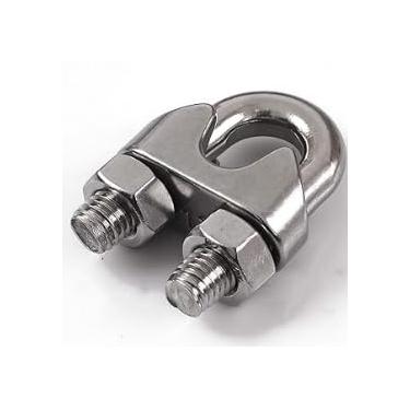 Imagem de HOIGON Pacote com 20 grampos de corda de fio M12 de 1/2 polegada, clipe de corda de aço inoxidável 304, fixador de sela de parafuso em U para cabo de 1/2 fio de tirolesa