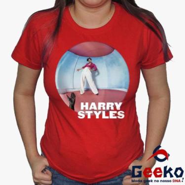 Imagem de Baby Look Harry Styles 100% Algodão - Pop - Geeko, Vermelho letra bran