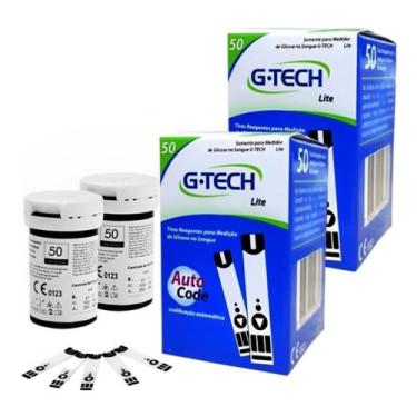 Imagem de Tiras Reagentes Medir Diabetes Glicose Glicemia 100 Unidades Lite - G-