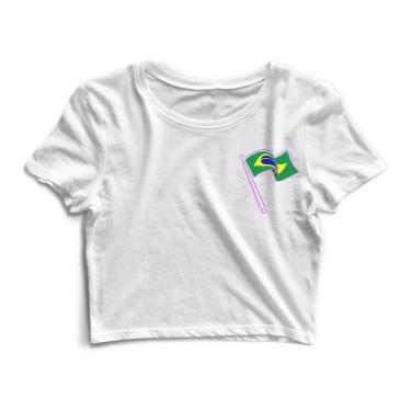 Imagem de Blusa Cropped Blusinha Camiseta Feminina Bandeira do Brasil - Goup Sup
