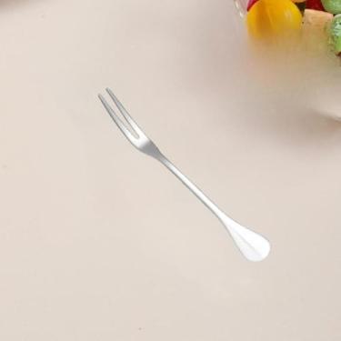 Imagem de Garfo de sobremesa resistente de aço inoxidável prata para uso doméstico e hotel utensílios de mesa engrossados