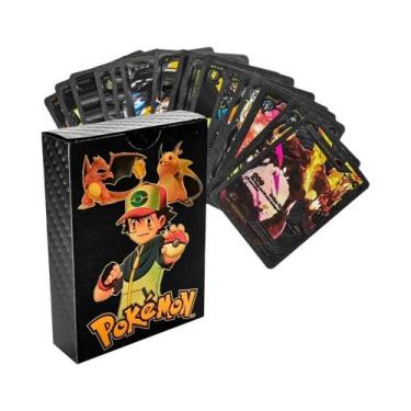 Imagem de Cartas Raras De Pokémon Vmax GX Charizard Mewtwo Em Ouro E Preto, Caix