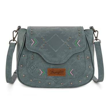 Imagem de Bolsa tiracolo feminina Wrangler Western com aba de designer, Jeans