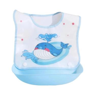 Imagem de Babador Impermeável Para Bebês Com Bolso 3D Removível Para Alimentos, 