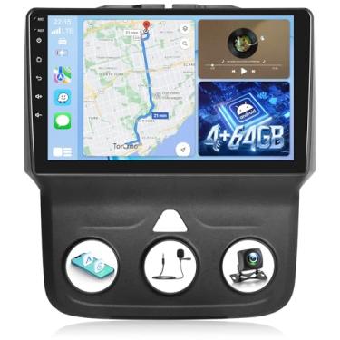 Imagem de [4G + 64G] para Dodge Ram Radio 1500 2500 3500 2013 2014 2015 2016 2017 2018 (apenas para A/C manual), tela RAM de 9 polegadas Android Car Stereo, WiFi/Carplay/Android Auto/SWC/Bluetooth