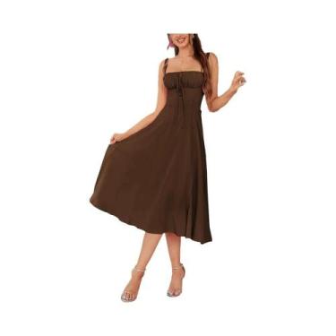 Imagem de Vestido De Verão Sem Mangas Para Mulheres, Elegante, Longo, Com Alças,