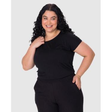 Imagem de Blusa Básica Feminina Plus Size Manga Japonesa Em Viscose Stretch - Ma