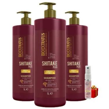 Imagem de Kit 3 Shampoo Limpeza Nutritiva Shitake 1 L Bio Extratus + Presente Lo