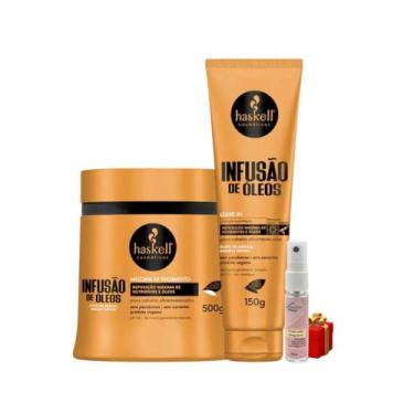 Imagem de Kit Infusão de Óleos 1 Leave In 150g 1 Máscara 500ml Haskell + Present