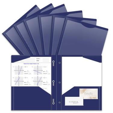 Imagem de Pacote com 60 pastas de plástico resistente com garras e bolso frontal transparente, 3 bolsos com 3 pinos e 2 compartimentos para cartão, pastas de arquivo servem em papel tamanho carta para