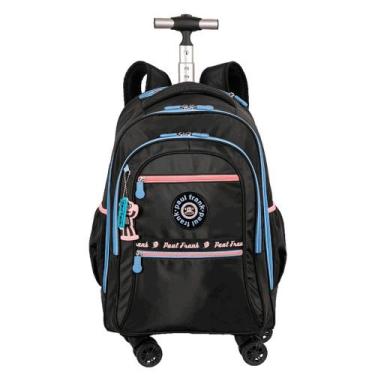 Imagem de Mochila com Carrinho Sestini Paul Frank Fun Preto e Rosa