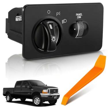 Imagem de Dacall Interruptor de regulação de farol compatível com Ford F250/F350/F450/F550 Super Duty Trucks (1999-2000), Ford F650 / F750 Trucks (2000-2005), caminhões F800 1999, substitui F81Z11654AA, 88924AA