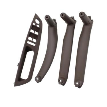 Imagem de Lhd rhd bege preto carro dianteiro motorista assento braço interior maçaneta da porta painel interno puxar guarnição capa compatível com bmw x5 x6 e70 e71 e72(LHD Set Moka)