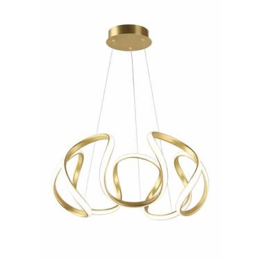 Imagem de Lustre Pendente Led Moderno Curvas 48w Ondas Luz 3 Em 1 - Nitrolux