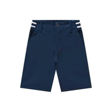 Imagem de Bermuda Infantil Menino Em Sarja Azul Marinho Luc.boo-Masculino