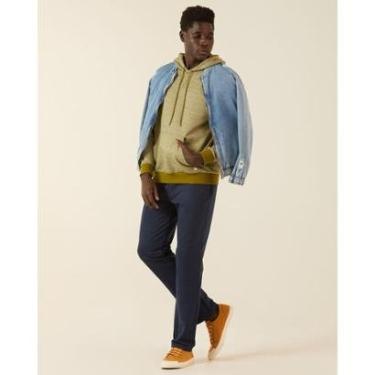 Imagem de Calça Básica Masculina Moletom Sem Flanela Azul Escuro - G-Masculino