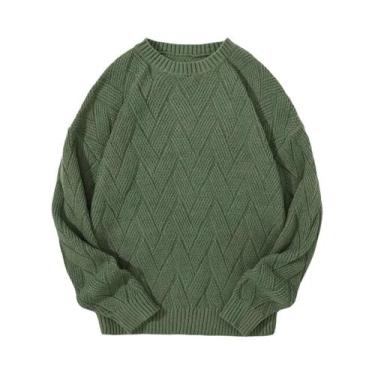 Imagem de Suéter Masculino De Manga Longa Estilo Japonês Com Gola Redonda Para C
