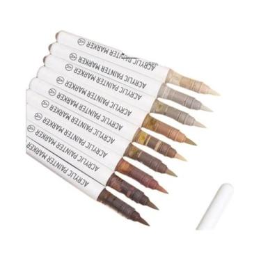 Imagem de Conjunto De Canetas Marcadoras Acrílicas Multicoloridas Com 9 Cores E 