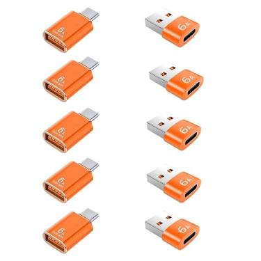 Imagem de Pacote com 10 adaptadores USB C para USB C de 10 Gbps/120W e carregador macho C para fêmea 3.1, compatível com MacBook Pro/Air, iPhone 17 16 15 Pro Max/15 Plus/14 13 12 Samsung Galaxy S25/S24/S23/S22