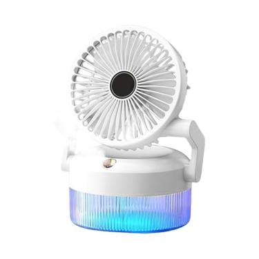 Imagem de Ventilador de - cooler pessoal recarregável por USB, ventilador de resfriamento silencioso dobrável com luz para barraca de acampamento, academia, praia, escola, jardim, mesa de viagem