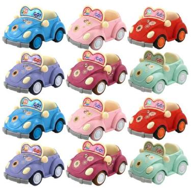 Imagem de Kit 12 Fuscas Coloridos Com Movimento A Fricção Carrinhos De Brinquedo