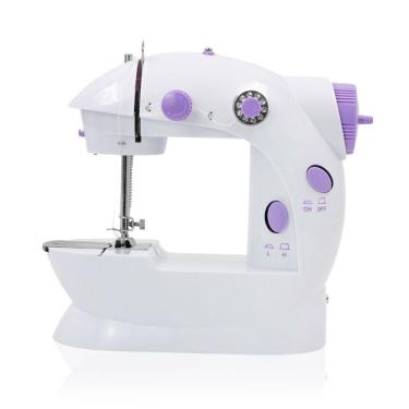Imagem de Mini Máquina De Costura Reta Portátil Bivolt Doméstica Compacta Branco