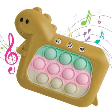 Imagem de Pop It Mini Game 4 Modos Som Luzes Dinossauro Sensorial Anti Estresse Sensorial