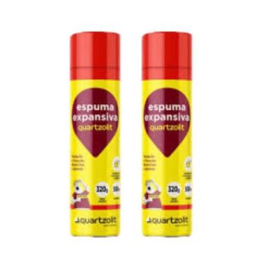 Imagem de Espuma Expansiva Poliuretano 500ml Profissional Quartzolit - Kit 2un -