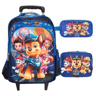 Imagem de Kit Bolsa Escolar Masculina Patrulha Canina Rodinha Toys 2U