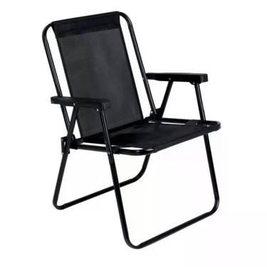 Imagem de Cadeira de Praia Alta 72,50x54,50x53cm Preta Mor