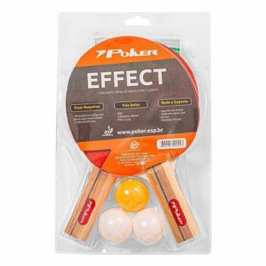 Imagem de KIT RAQUETE POKER KIT CONJUNTO TENIS DE MESA EFFECT 09019- VERMELHO/VERDE U-Unissex