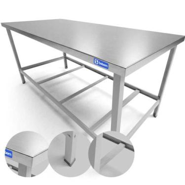 Imagem de Mesa de Inox Industrial com Paneleiro 1 Metro-Sebem