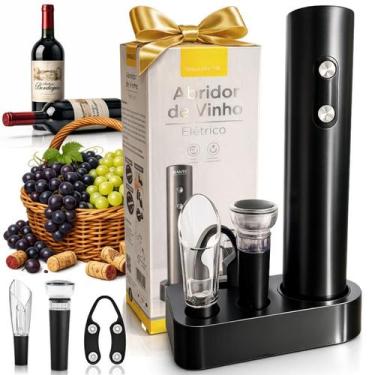 Imagem de Abridor de Vinho Eletrico Automatico Kit Completo Saca Rolha Sommelier