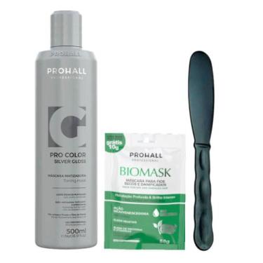 Imagem de Máscara Matizadora Silver Gloss Efeito Loiro Branco Prohall 500ML