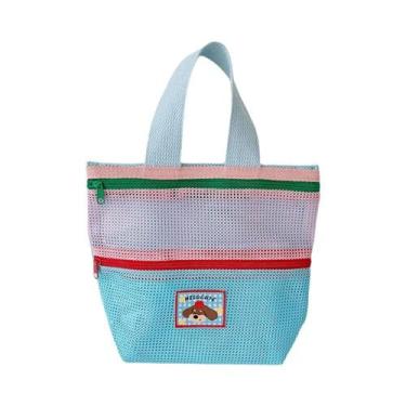 Imagem de Bolsa De Praia De Malha Estilo INS De Verão, Bolsa De Armazenamento De