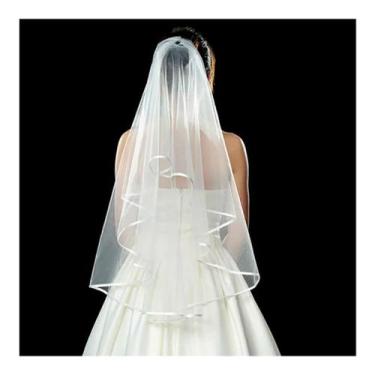 Imagem de Véu De Noiva Casamento Simples Curto 75cm Barato Duplo Pente - - anjo 