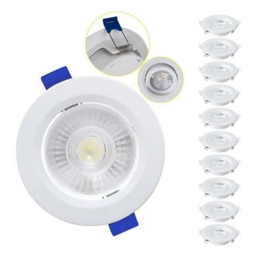 Imagem de 10 spot embutir led redondo branco frio 6w branco blumenau - Blumenau 