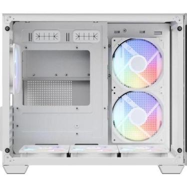Imagem de Gabinete Gamer Aerocool Dryft Branco 6 Fans Argb Vidro