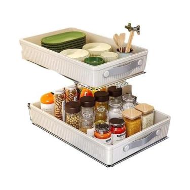 Imagem de Organizador Deslizante Para Armário De Cozinha: Gaveta Com Trilho Para