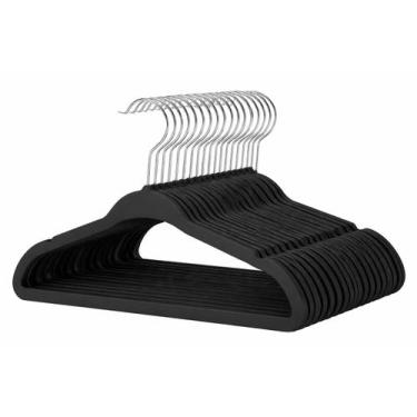 Imagem de Kit 30 Cabides Infantis Baby de Veludo Antideslizante Azul, Rosa, Bege