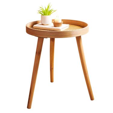 Imagem de Mesa de Apoio Redonda Cazza Taipe 38x48cm Natural