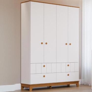 Imagem de Guarda Roupas Infantil Estilo Retrô 100% MDF 4 Portas - PERMOBILI, BRA