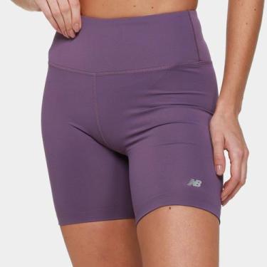 Imagem de Shorts New Balance Harmony High Rise 6 Feminino, Roxo, GG