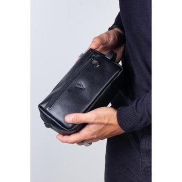 Imagem de Necessaire masculina em couro italiano Daily 10x20x8cm-Masculino