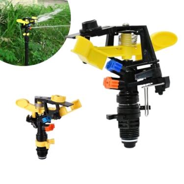 Imagem de Aspersor Setorial De Impulso Irrigador Impacto Hortas Jardim Plantação Lavoura Ajustável Giratório Circulo Cheio