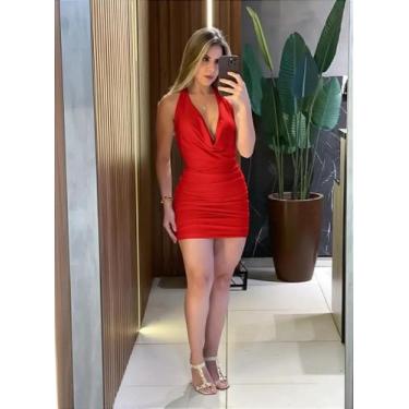 Imagem de Vestido Curto em Suplex Costas Nua com Gola Boba e Amarração Ref. 1764