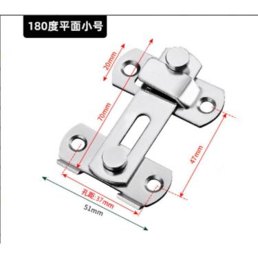 Imagem de Fecho Trava Angular l 90° e Reto Tipo Tranca para Gavetas Portas e Janelas em Inox Kit 3 Peças OEM