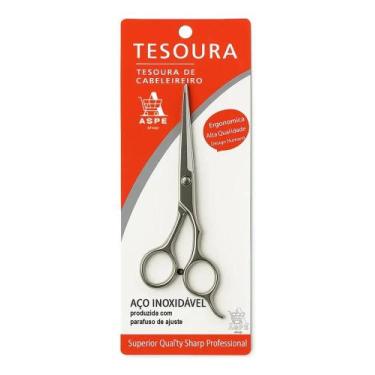 Imagem de Tesoura Cortar Cabelo Cabeleireiro Descanso Dedo Inox 17cm A - Congrat